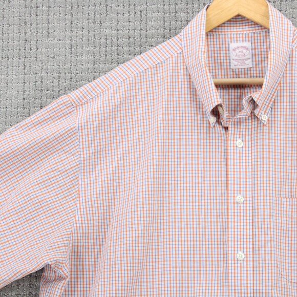 Brook Brothers Shirt Mens 2XL Multicolor Plaid Short Sleeve Button Down Collared - Picture 3 of 9